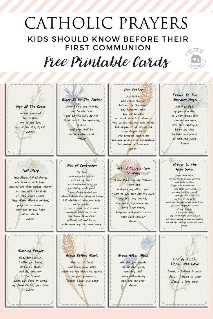 Pin On Catholic Fun for Free Printable Catholic Prayer Cards