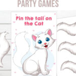 Pin The Tail On The Cat Printable Game. Instant Download Instant Regarding Free Printable Pin The Tail On The Cat