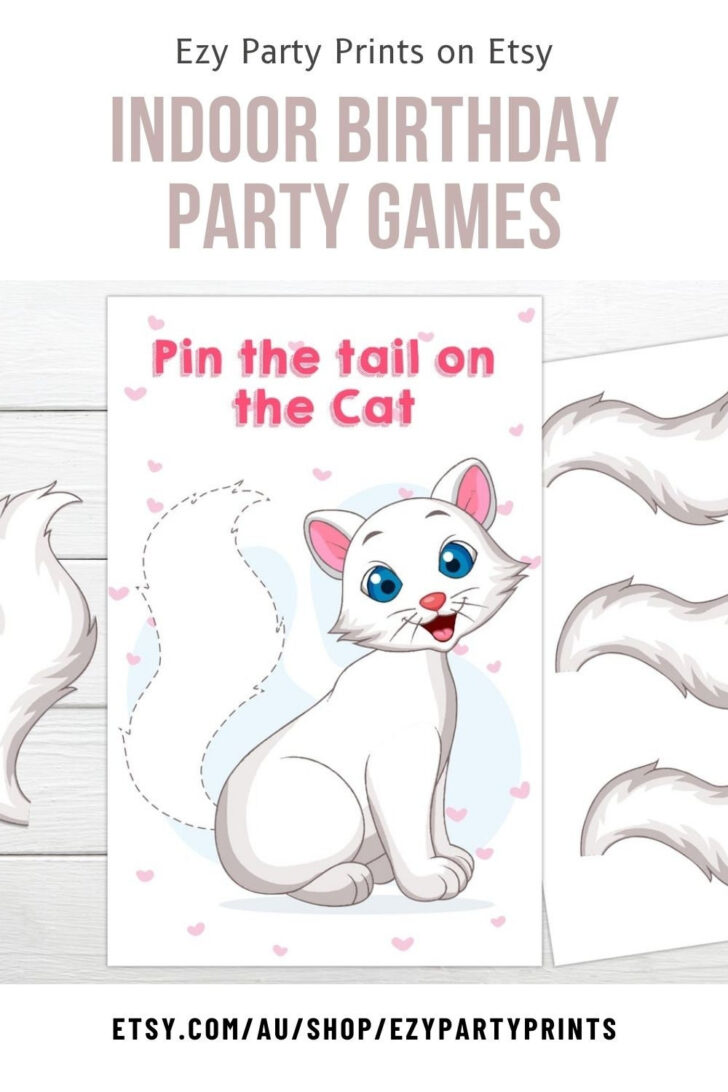 Free Printable Pin the Tail on the Cat