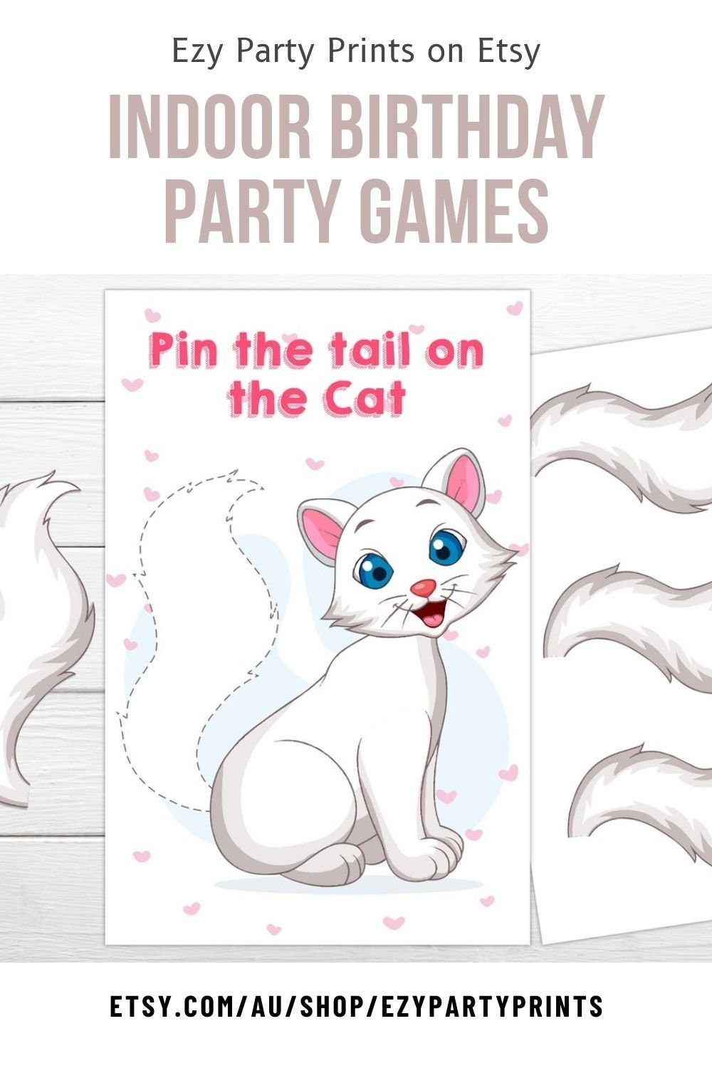 Pin The Tail On The Cat Printable Game. Instant Download Instant regarding Free Printable Pin The Tail On The Cat