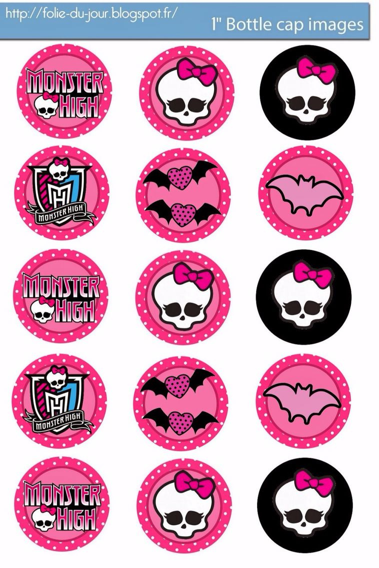 Pinflorchu Karlau On Cumple 7 | Monster High Birthday, Bottle in Monster High Cupcake Toppers Printable Free