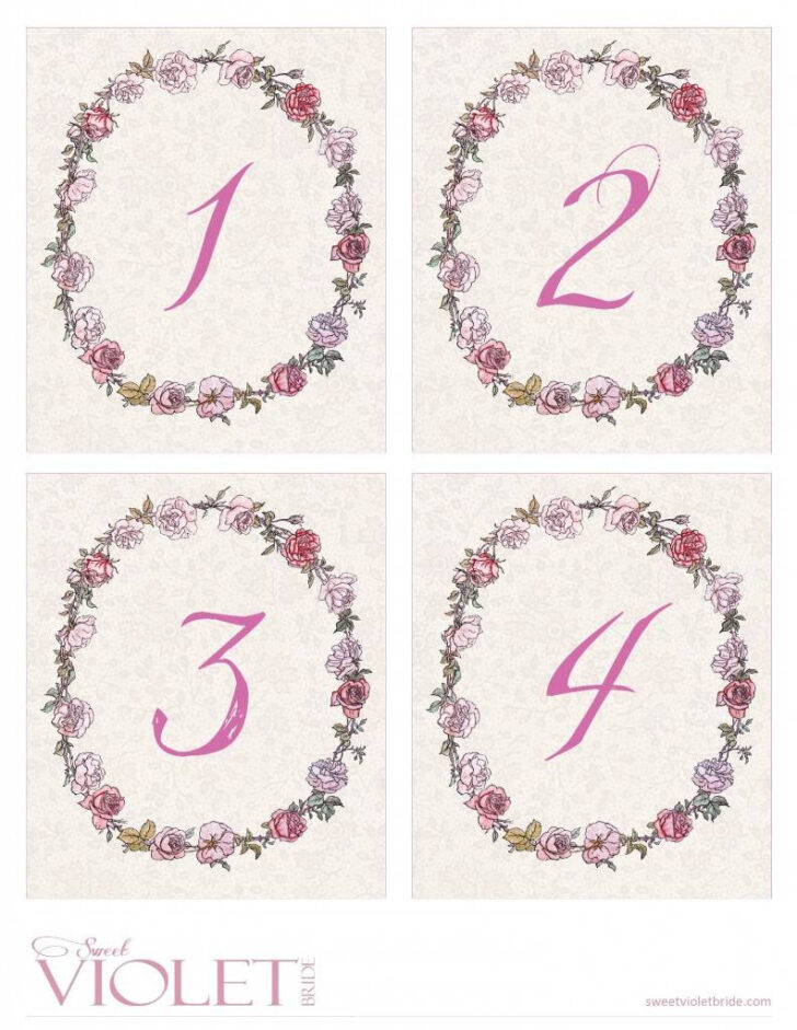 Free Printable Table Numbers 1-20