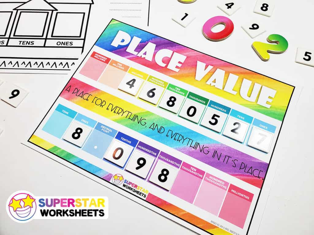 Place Value Charts - Superstar Worksheets for Free Printable Place Value Chart In Spanish