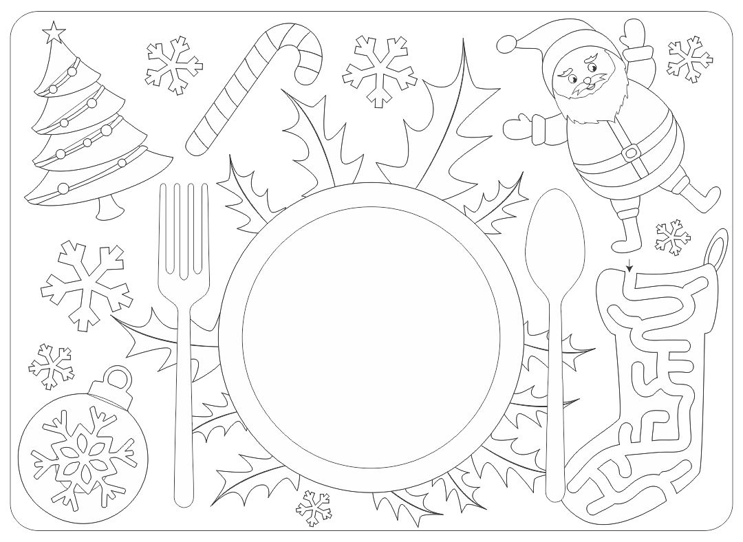 Placemats To Color - 10 Free Pdf Printables | Printablee intended for Free Printable Christmas Placemats For Adults