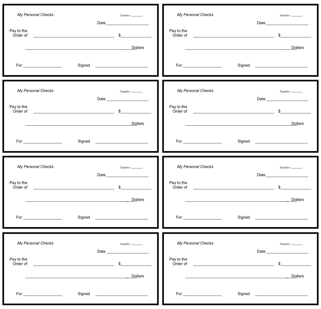 Play Checks For Kids - 7 Free Pdf Printables | Printablee with regard to Free Printable Play Checks
