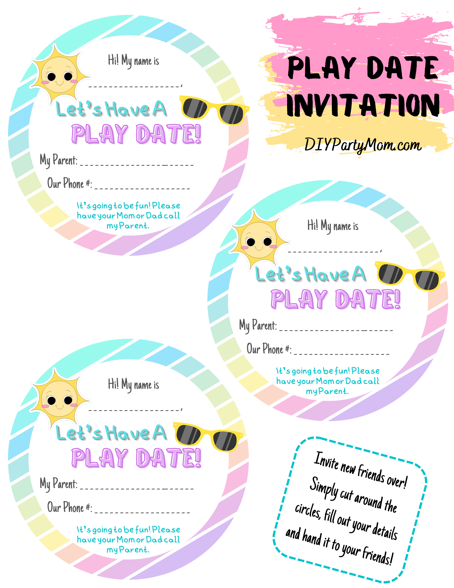 Play Date Invitation in Play Date Invitations Free Printable