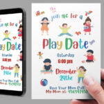 Playdate Invitation Template Editable Printable Playdate Card Within Play Date Invitations Free Printable