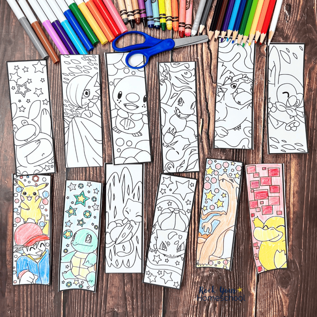 Pokemon Bookmarks To Color For Easy Fun With Kids (Free)- Rock pertaining to Anime Bookmarks Printable For Free