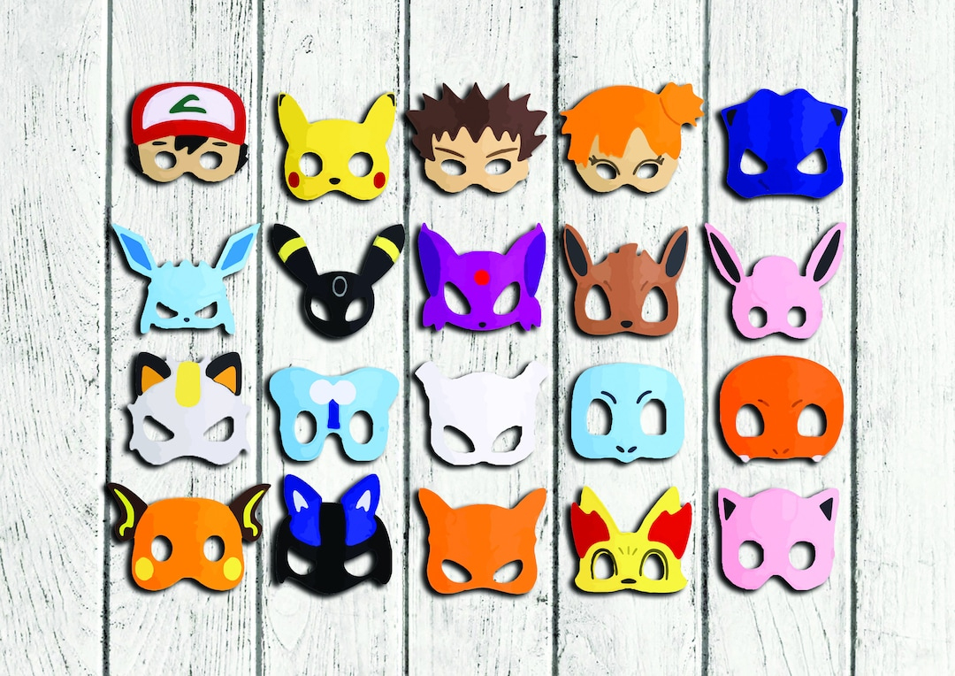 Pokemon Masks, Pokemon Printables, Pokemon Party, Pokemon Costume, Sonic, Printable Kids Masks Pokemon, Pokemon Carnival Mask, Birthday - Etsy Hong for Free Printable Pokemon Masks
