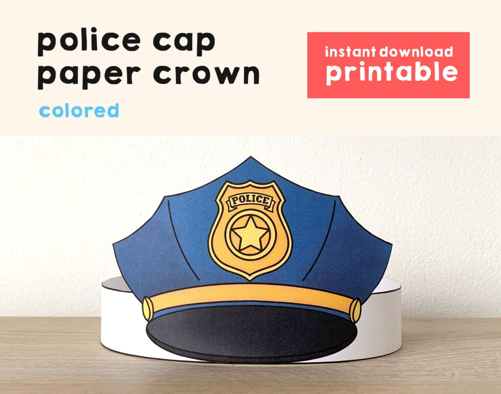 Police Cap Hat Paper Crown Party Pretend Play Printable Kids Craft For Free Printable Police Hat Police Cap Hat Paper Crown Party Pretend Play Printable Kids Craft For Free Printable Police Hat