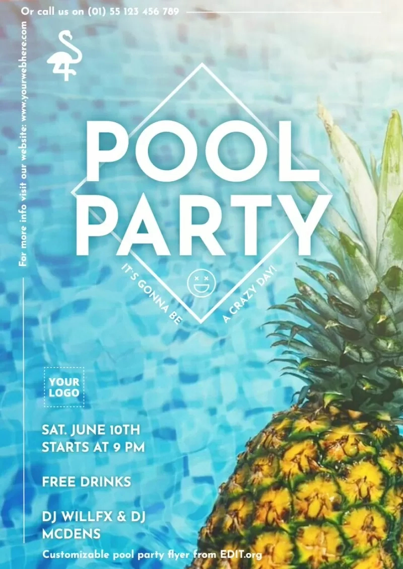 Pool Party Invitation And Flyer Templates with regard to Pool Party Flyers Free Printable