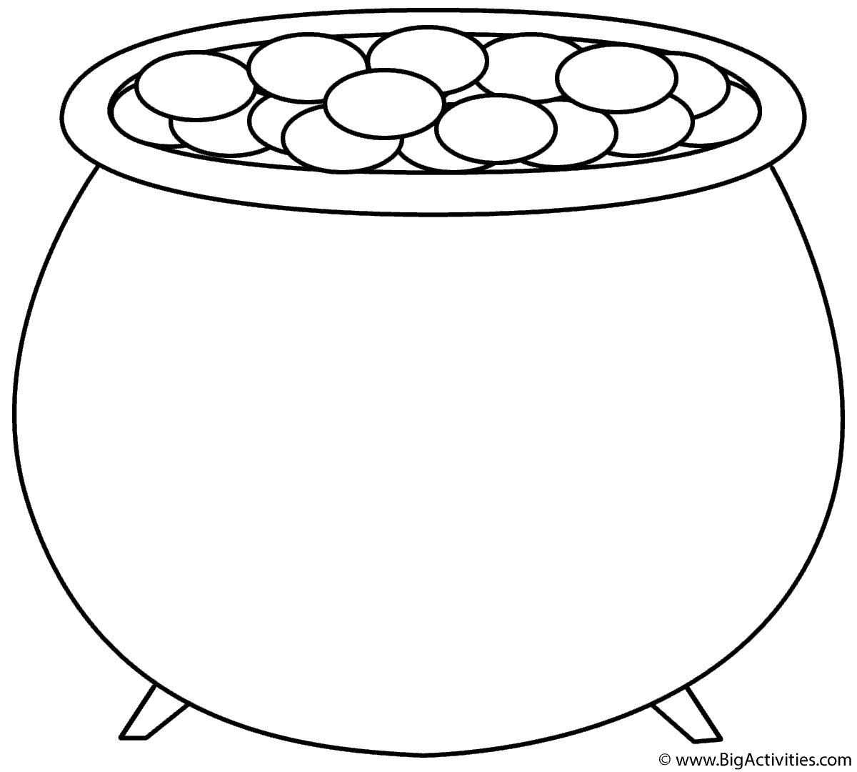 Pot Of Gold - Coloring Page (St. Patrick&amp;#039;S Day) with Free Printable Pot of Gold Coloring Pages