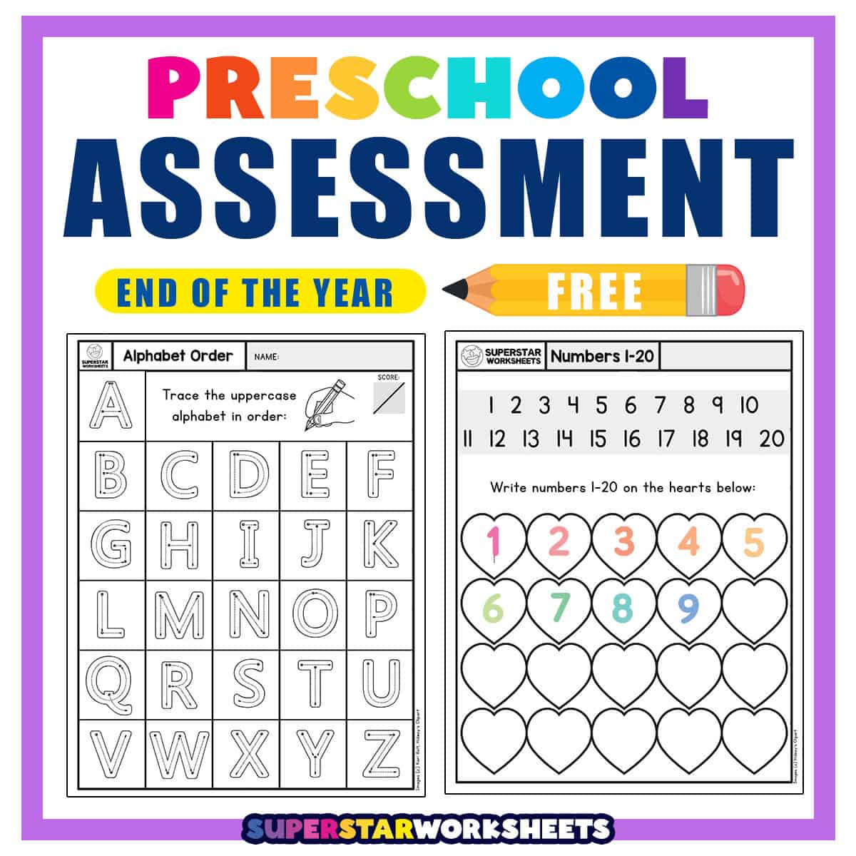 Preschool Assessment - Superstar Worksheets throughout Free Printable Reading Assessment Test
