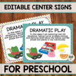 Preschool Learning Center Signs Editable With Regard To Free Printable Learning Center Signs