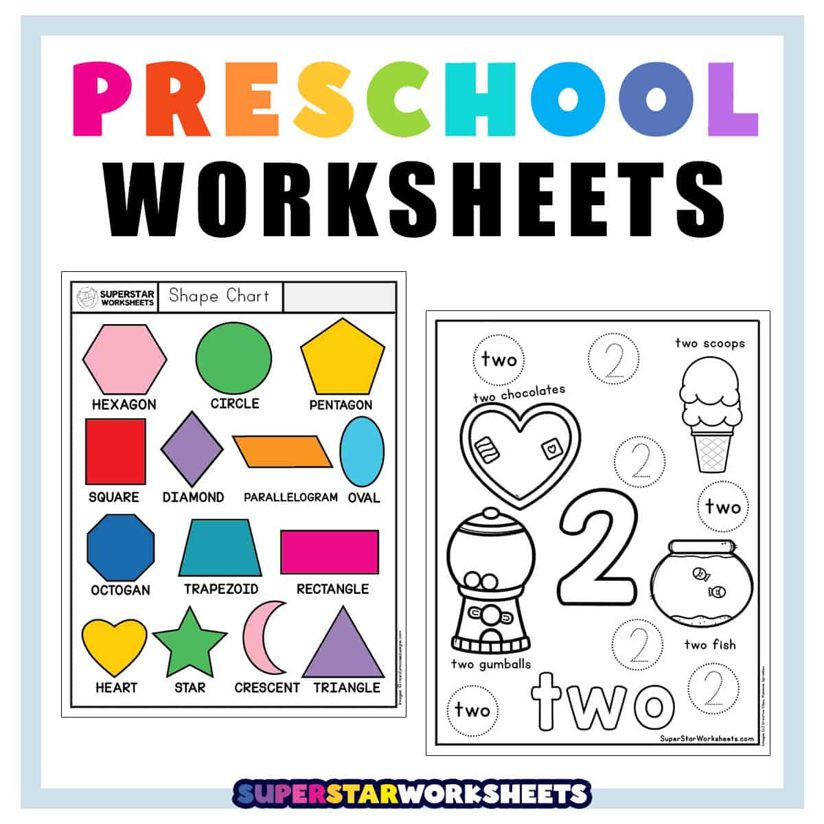 Preschool Worksheets - Superstar Worksheets in Free Printable Learning Pages For Toddlers