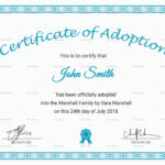 Printable Adoption Certificate Design Template In Psd, Word Inside Free Printable Adoption Certificate