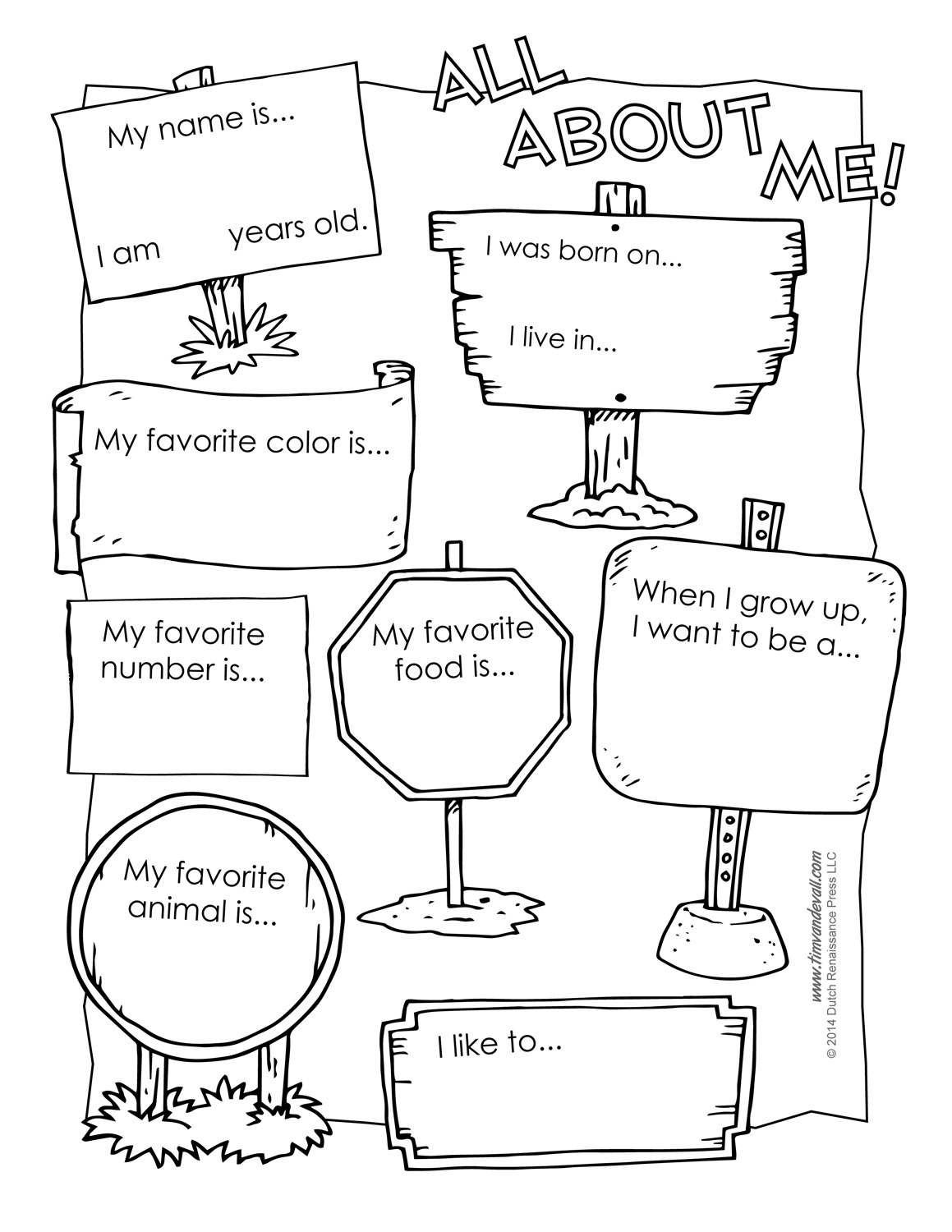 Printable All About Me Poster & All About Me Template Pdf intended for Free Printable All About Me Poster