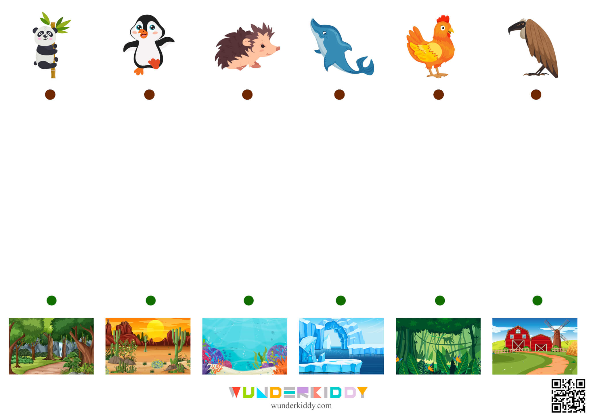 Printable Animal Habitats Matching Worksheet For Children with Free Printable Worksheets Animal Habitats