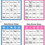 Printable Baby Shower Bingo   50 Cards (Pink And Blue) Within Printable Baby Shower Bingo Games Free
