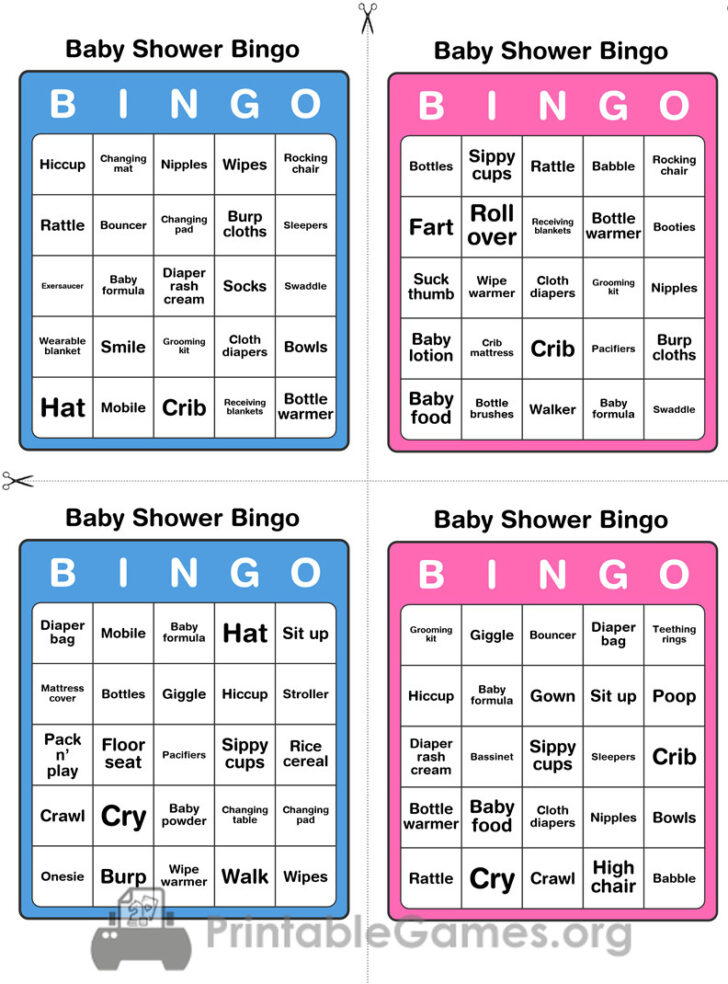 Printable Baby Shower Bingo Games Free