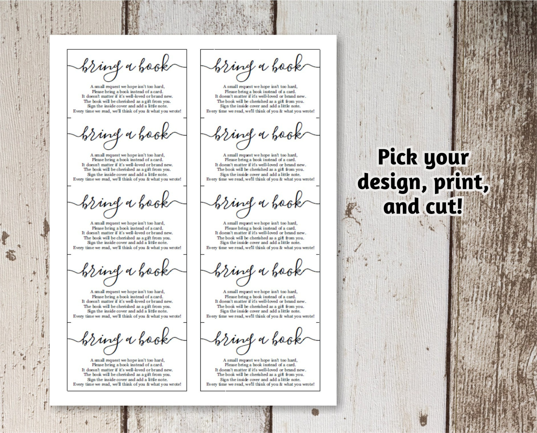 Printable Baby Shower Book Request - Bring A Book Instead Of A throughout Bring a Book Instead of a Card Free Printable