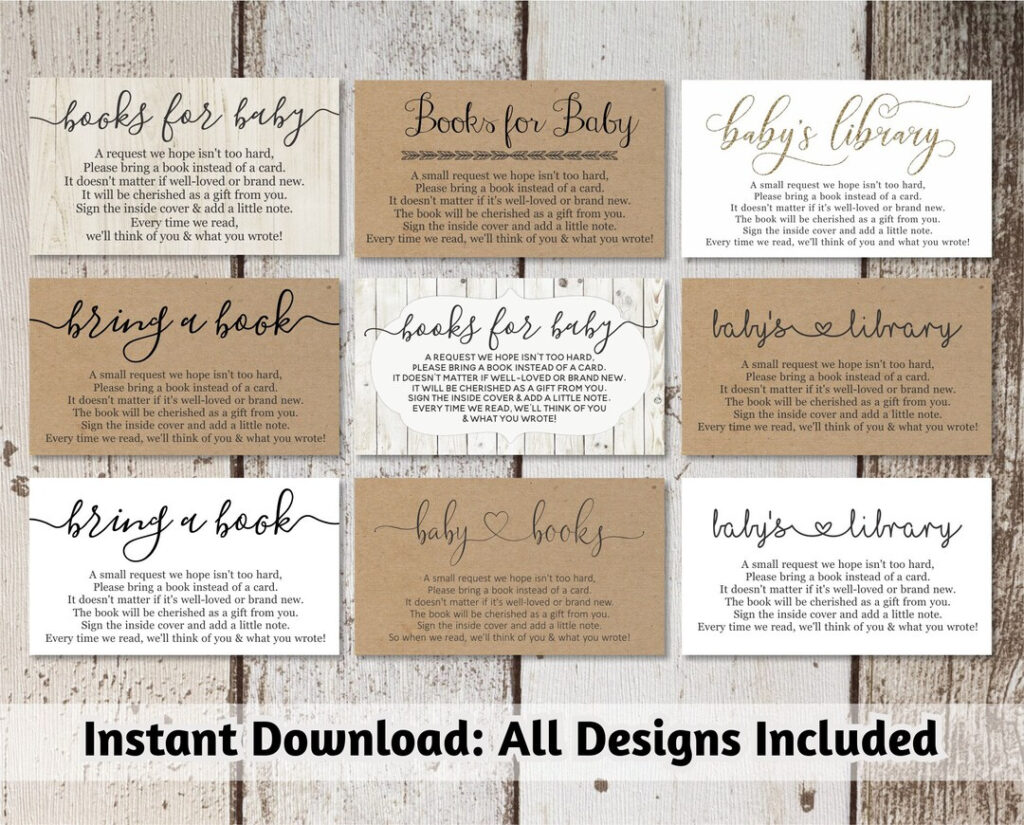 Printable Baby Shower Book Request   Bring A Book Instead Of A With Bring A Book Instead Of A Card Free Printable