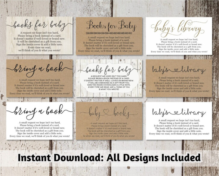 Bring a Book Instead of a Card Free Printable