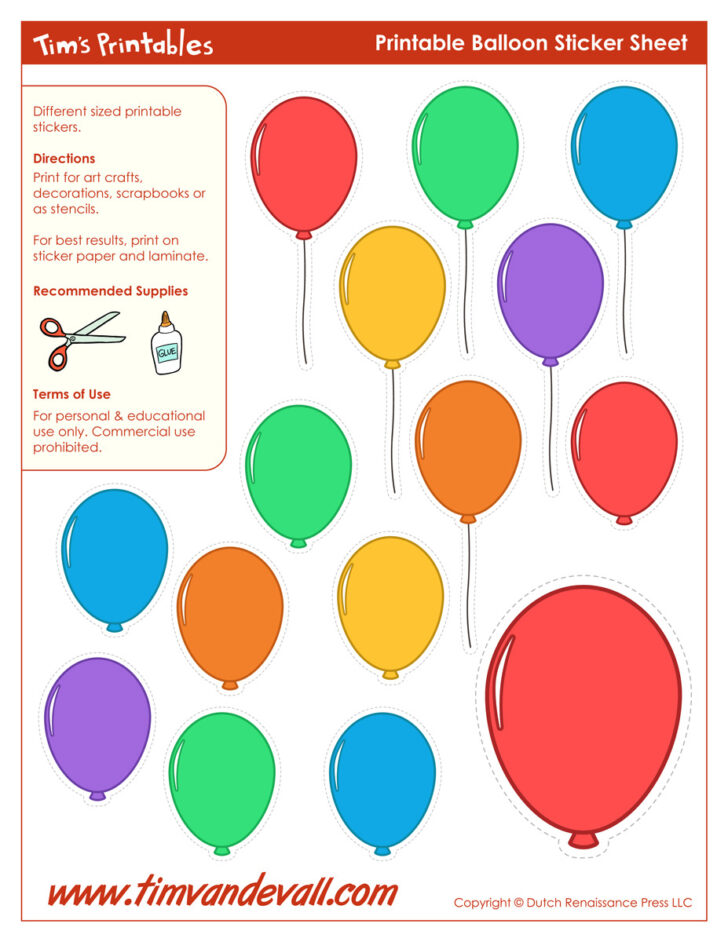 Free Printable Pictures of Balloons