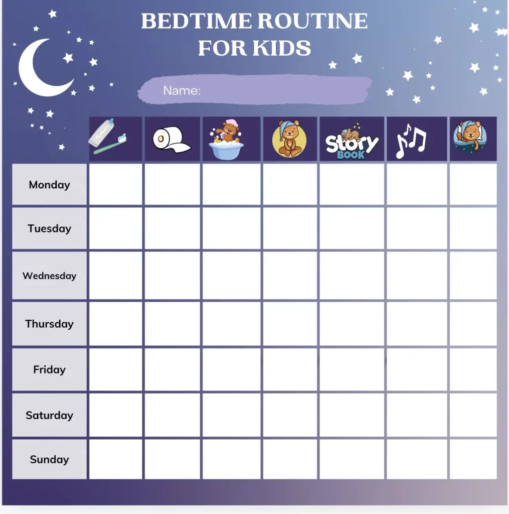 Printable Bedtime Routine Charts For Kids Throughout Free Printable Bedtime Routine Chart Printable Bedtime Routine Charts For Kids Throughout Free Printable Bedtime Routine Chart