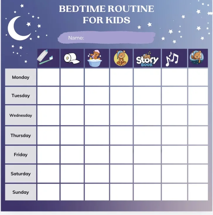 Free Printable Bedtime Routine Chart