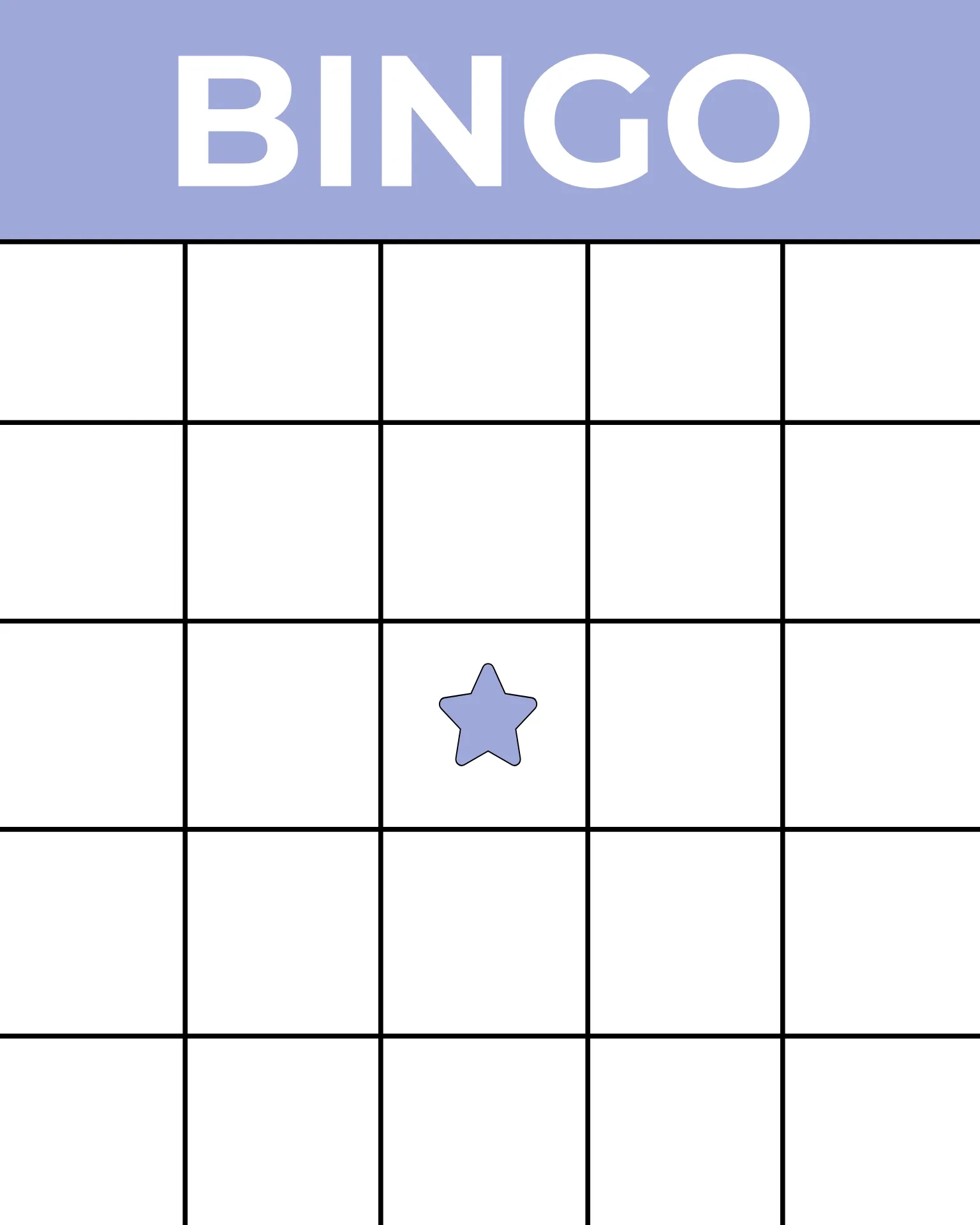 Printable Bingo Card Template — Kapwing inside Free Printable Blank Bingo Cards