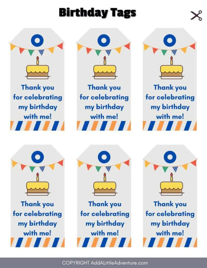 Free Printable Thank You Tags For Birthdays