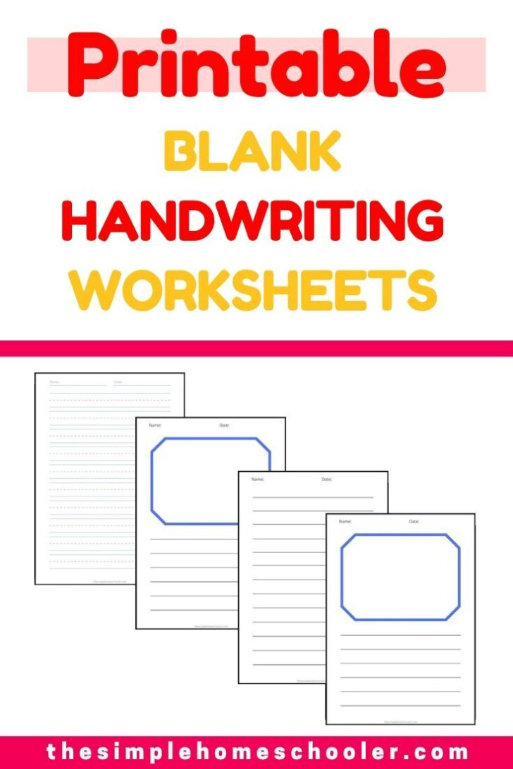 Blank Handwriting Worksheets Printable Free