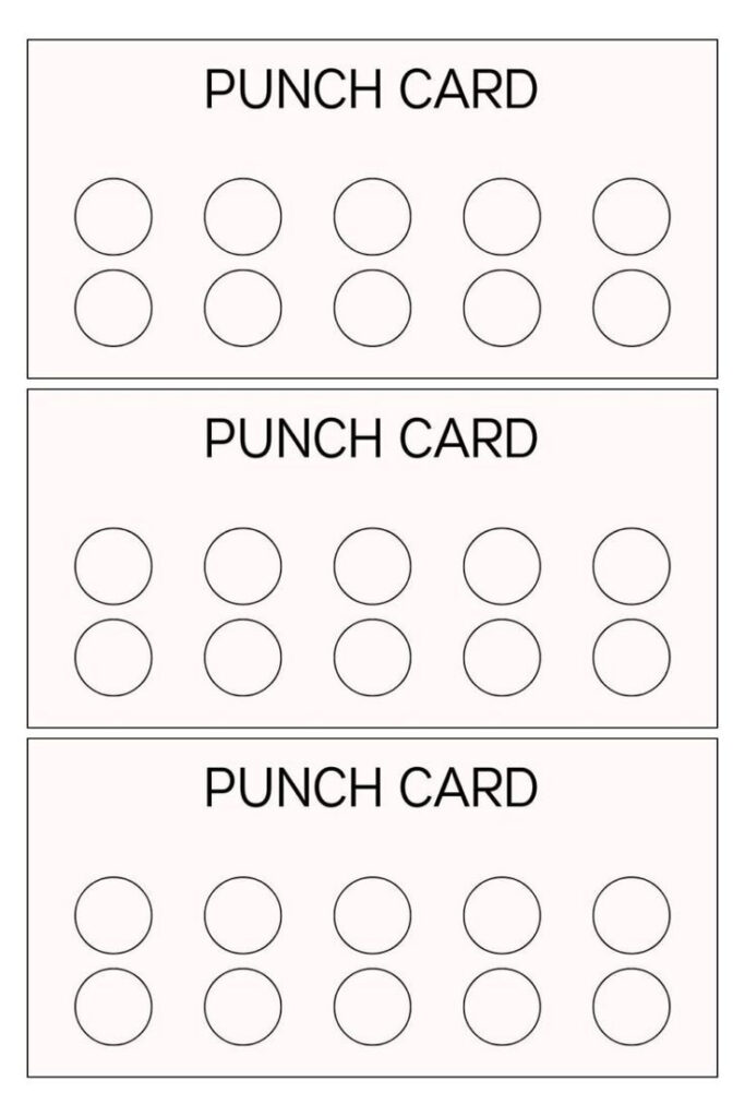 Printable Blank Punch Card Templates Pdf Within Free Printable Loyalty Card Template