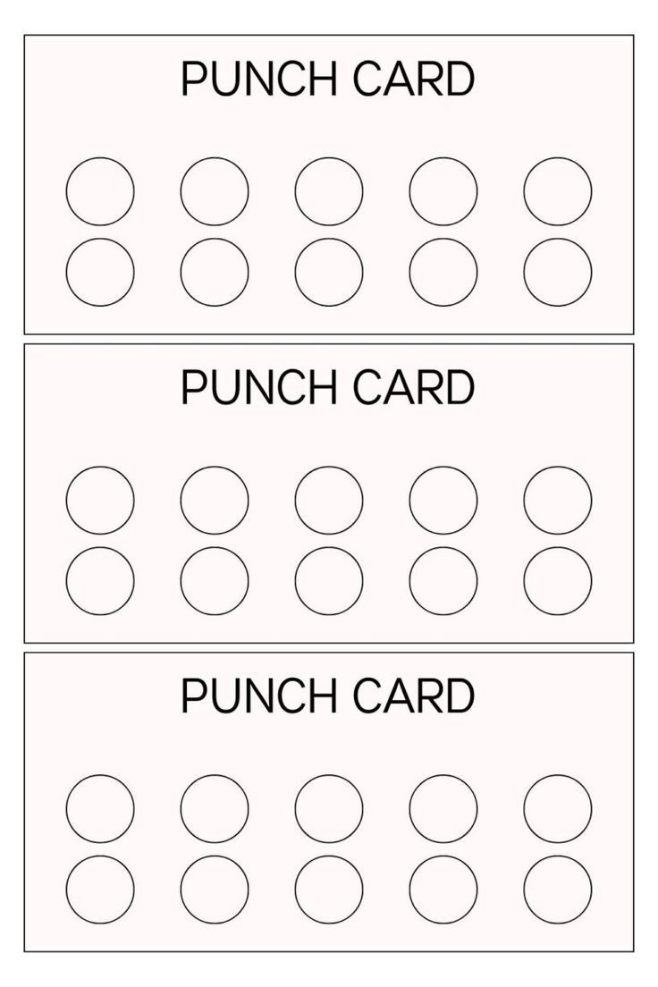 Printable Blank Punch Card Templates Pdf within Free Printable Loyalty Card Template