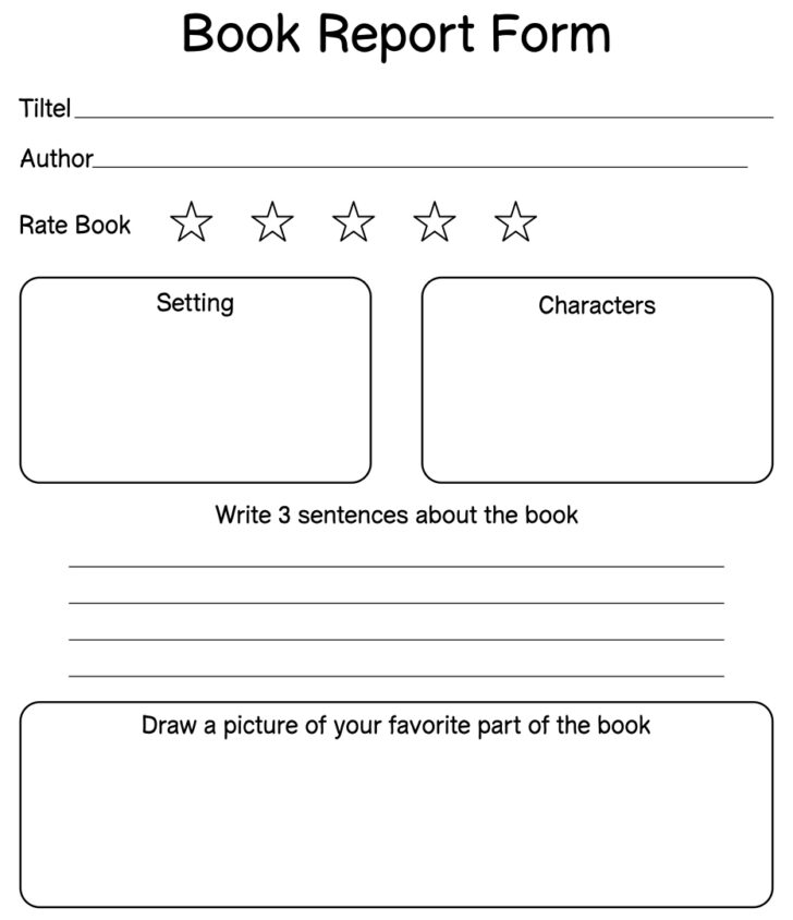 Free Printable Book Report Forms For Second Grade