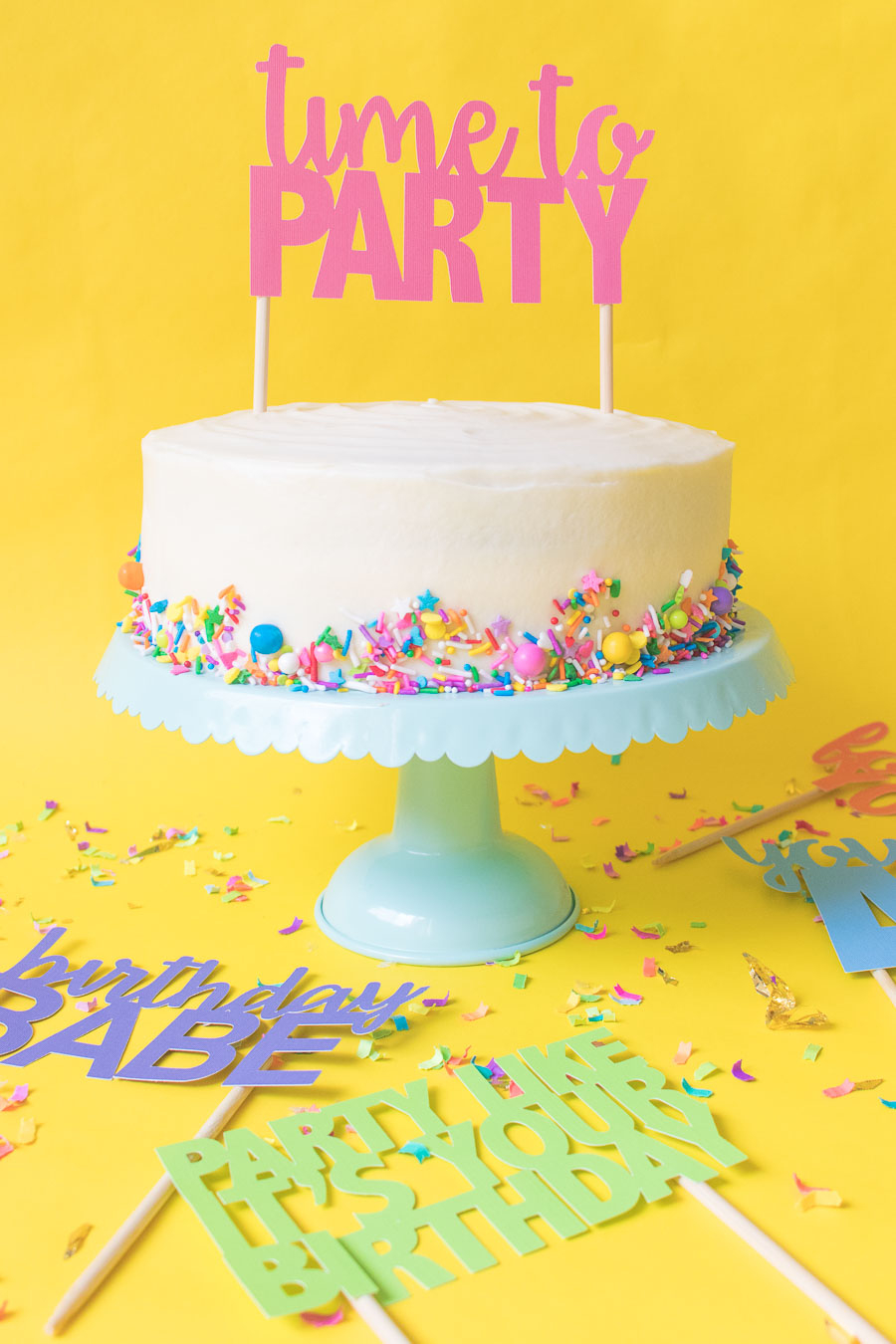 Printable Cake Toppers For Birthdays (+ Free Svg Templates!) with Free Printable Happy Birthday Cake Topper