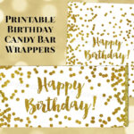 Printable Candy Bar Wrapper Happy Birthday Gold Confetti Digital With Free Printable Birthday Candy Bar Wrappers