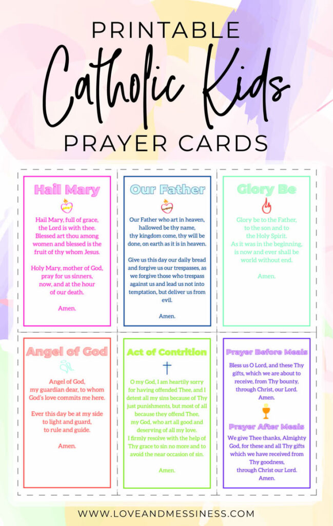 Printable Catholic Kids Prayer Cards In Free Printable Catholic Prayer Cards Printable Catholic Kids Prayer Cards In Free Printable Catholic Prayer Cards