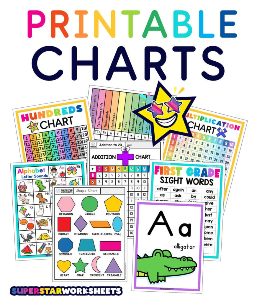 Printable Charts   Superstar Worksheets With Regard To Free Printable Charts For Teachers