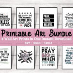 Printable Christian Wall Art Bundle 5X7, 8X10, 11X14 – Forest Rose Regarding Free Printable Christian Art