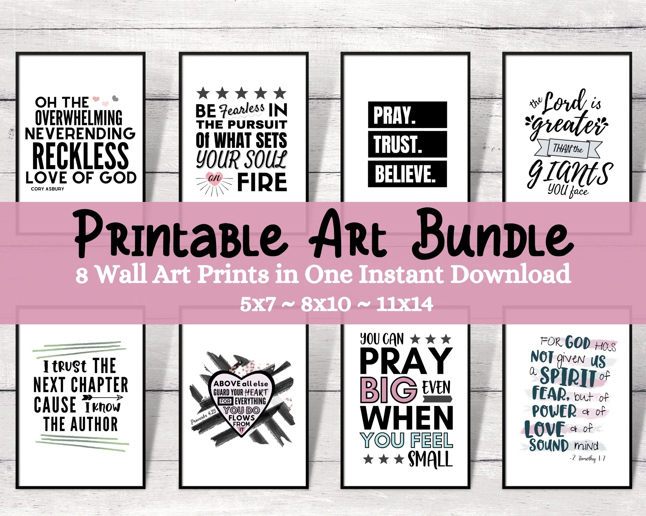 Printable Christian Wall Art Bundle 5X7, 8X10, 11X14 – Forest Rose regarding Free Printable Christian Art