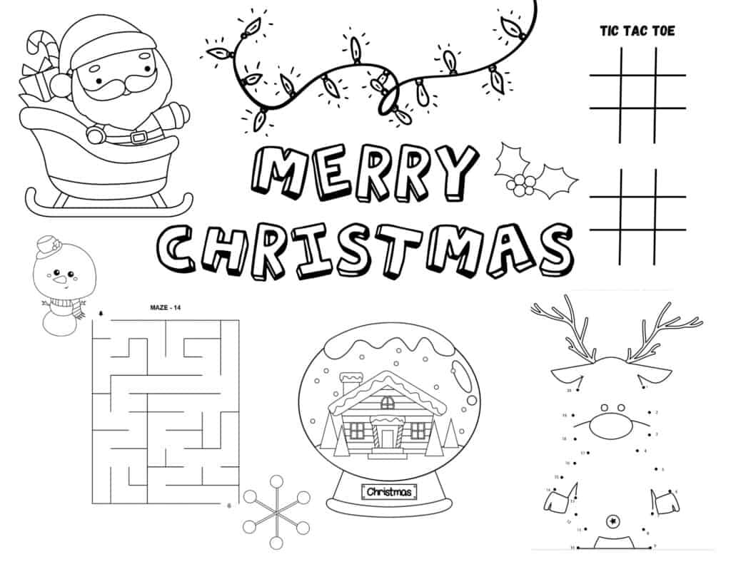 Printable Christmas Activity Placemat - My Printable Home with regard to Free Printable Christmas Placemats For Adults
