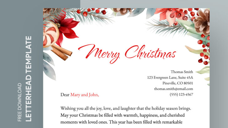 Free Printable Christmas Letterhead
