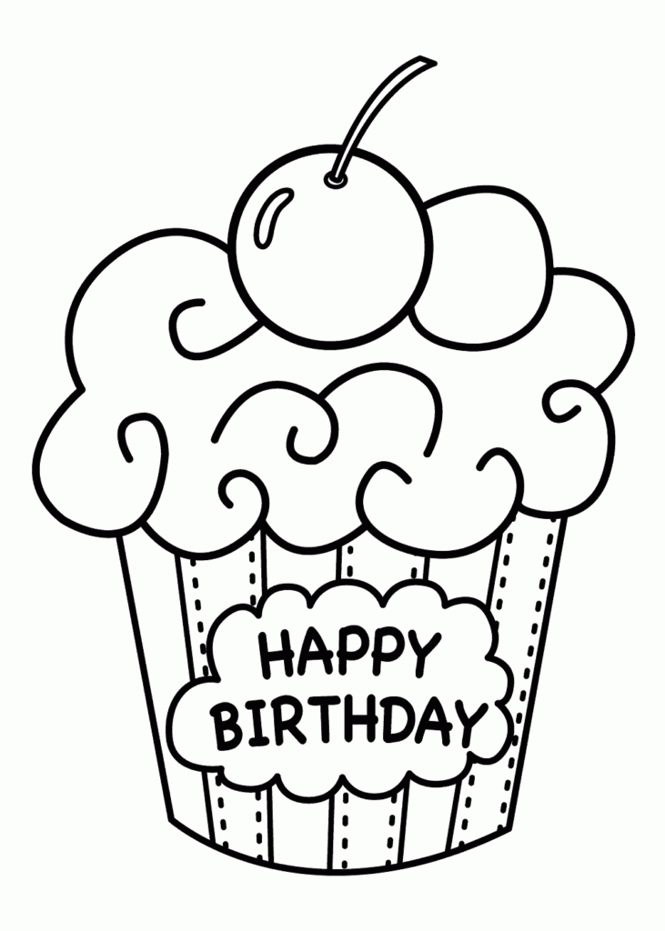 Printable Coloring Pages. Free For Free Printable Pictures Of Birthday Cakes