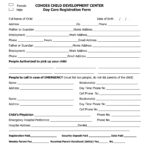 Printable Daycare Application Form For Parents   Printable Party Intended For Free Printable Daycare Forms For Parents