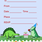 Printable Dinosaur Birthday Invitations Throughout Free Printable Dinosaur Birthday Invitations