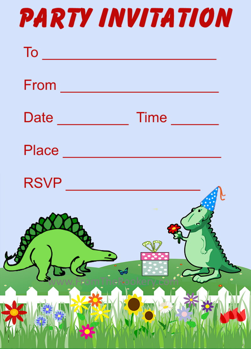 Printable Dinosaur Birthday Invitations throughout Free Printable Dinosaur Birthday Invitations