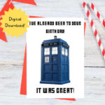 Printable Doctor Who Birthday Card, Instant Download, 7X5 Inch Card. Intended For Free Printable Dr Who Birthday Card
