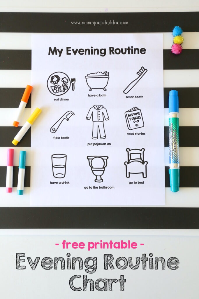 Printable Evening Routine Chart Mama.papa.bubba. In Free Printable Bedtime Routine Chart Printable Evening Routine Chart Mama.papa.bubba. In Free Printable Bedtime Routine Chart